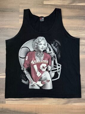 Vintage 90s Pro-Tag San Francisco 49ers Tatted Marilyn Monroe Tank Size 2XL